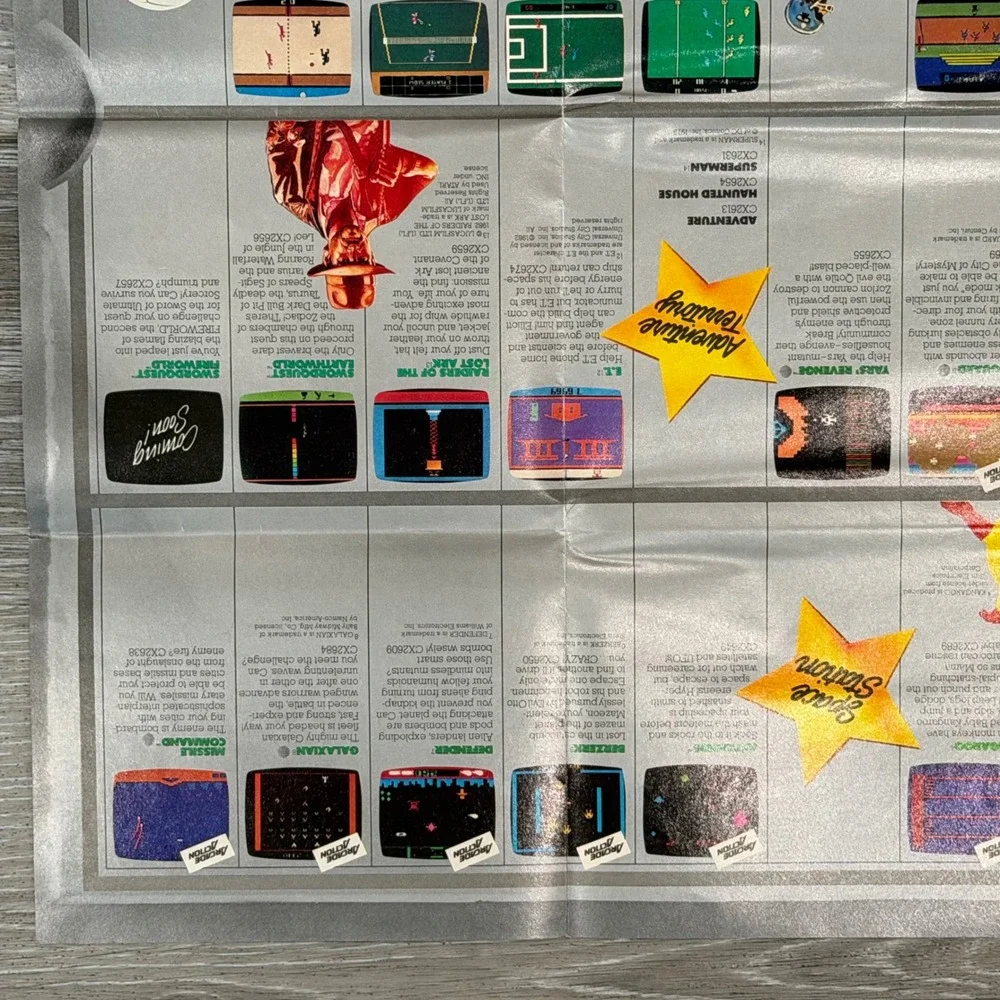 Vintage 1983 Atari Game Catalog Your Ticket to the Atari Stars Fold-Out Poster